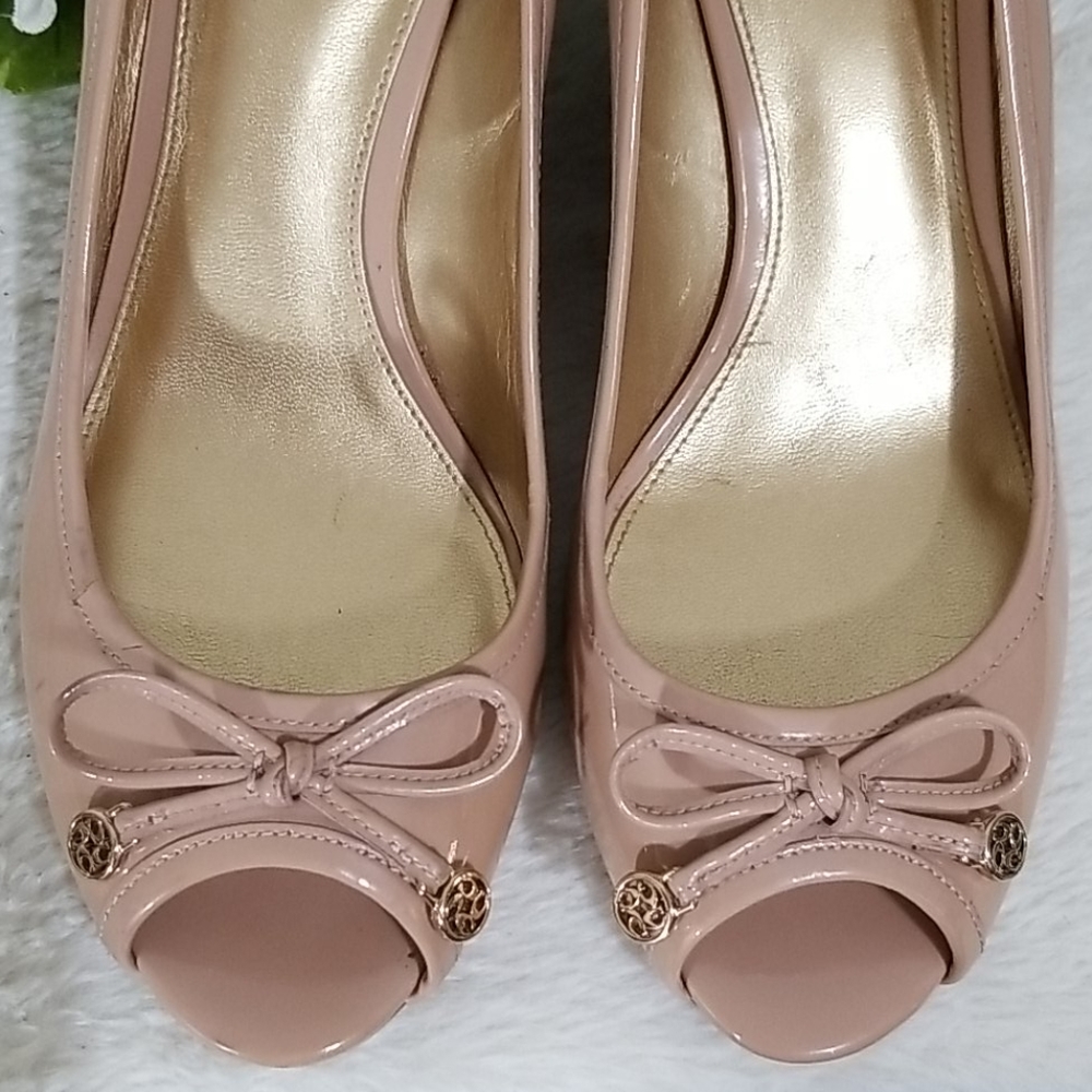 Coach PAOLA open toe patent leather wedge 9 - Picture 10 of 10